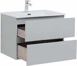 Aquanet Мебель для ванной Алвита New 70 2 ящика подвесная серая матовая – фотография-6